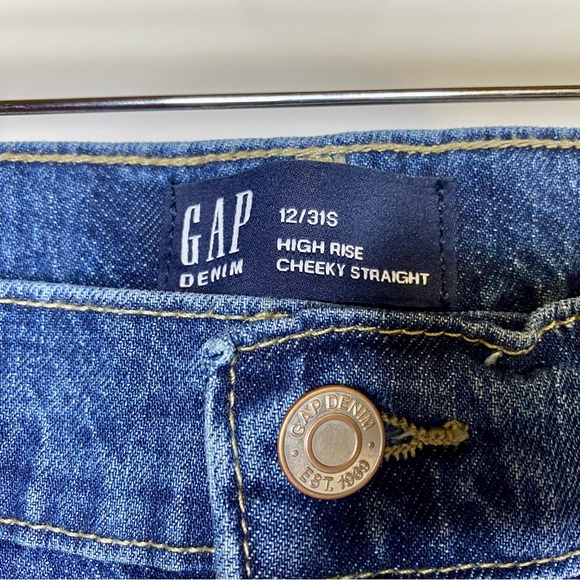 GAP denim high-rise cheeky straight shirt jeans - Picture 9 of 11